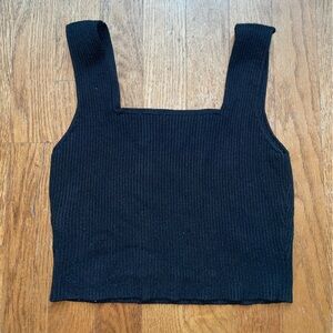 Black Ribbed Knit Sweater